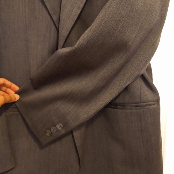 Vintage Stone Gray Men's Jacket/Blazer/Coat - Custom Made, 100% Wool, Retro Fit - Picture 7 of 14